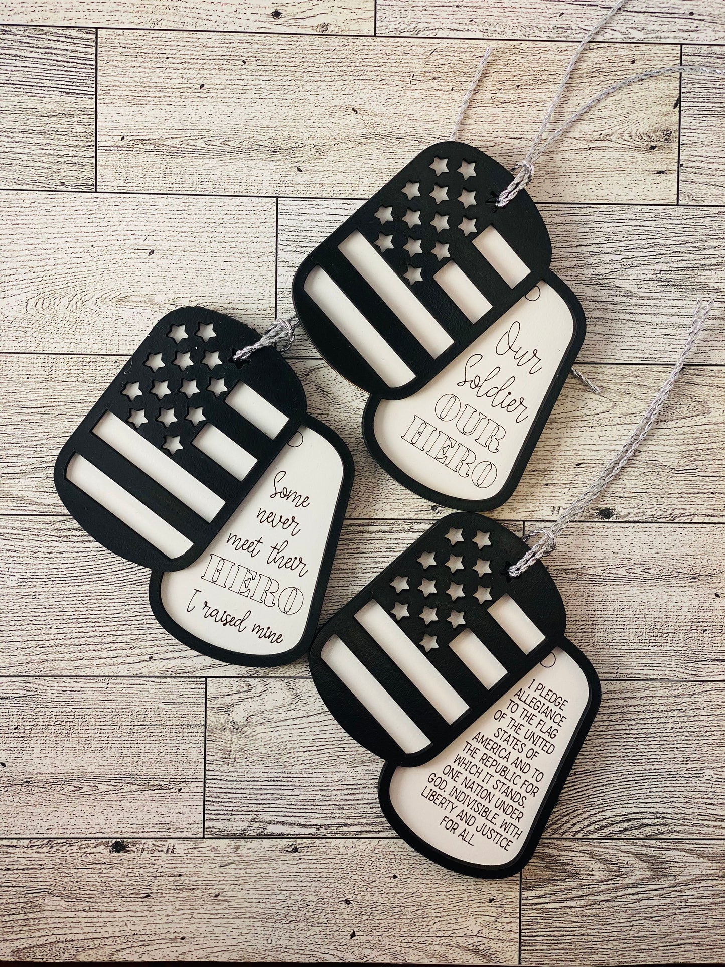 Dog tag ornaments