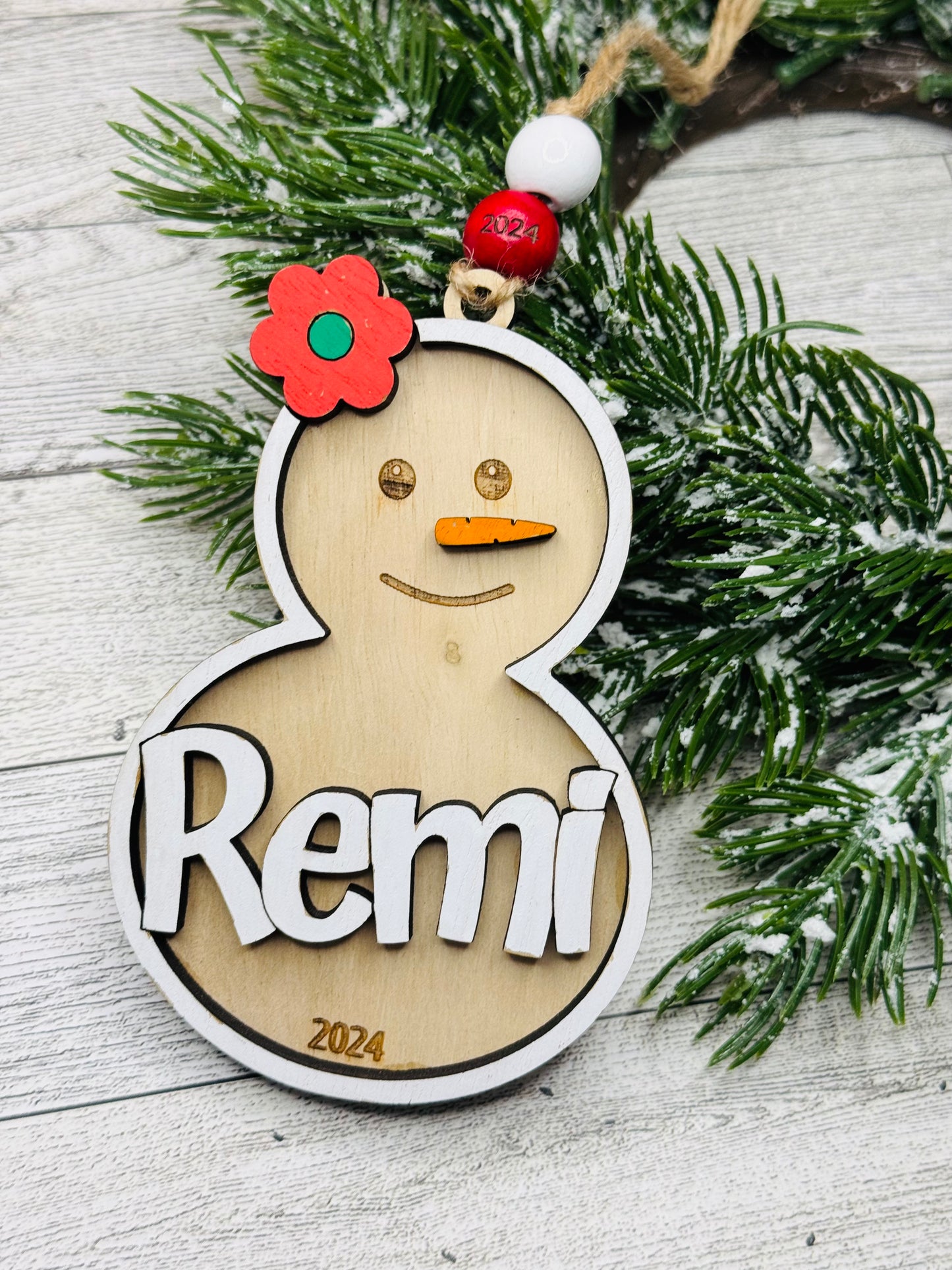 Personalized Snowman ornaments
