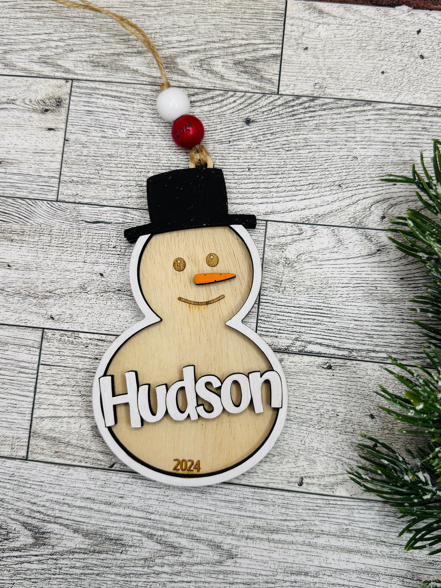 Personalized Snowman ornaments