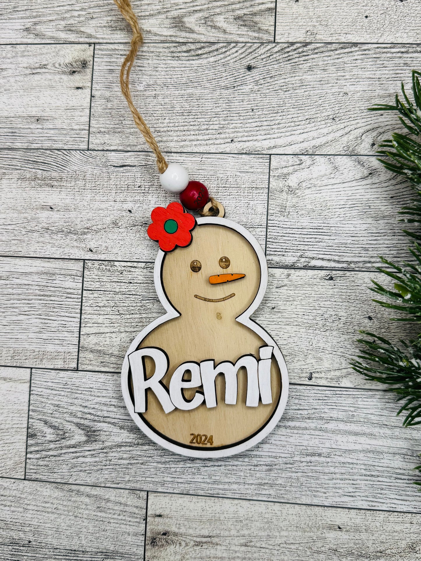 Personalized Snowman ornaments