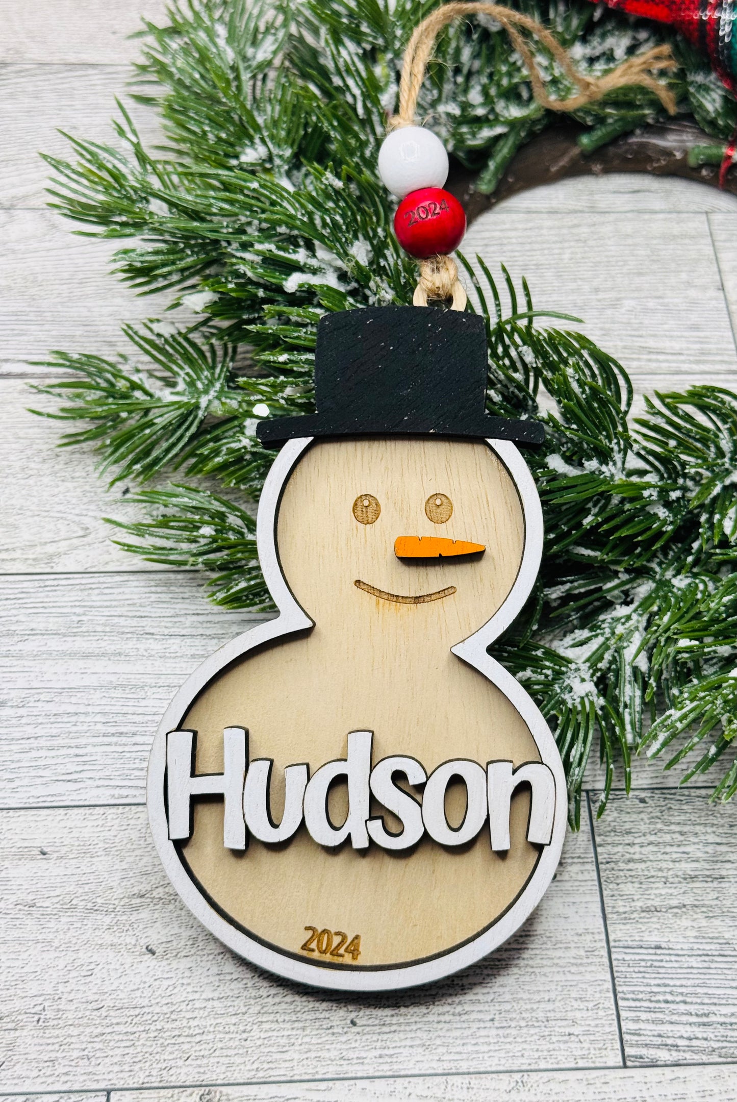 Personalized Snowman ornaments