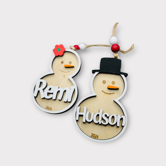 Personalized Snowman ornaments