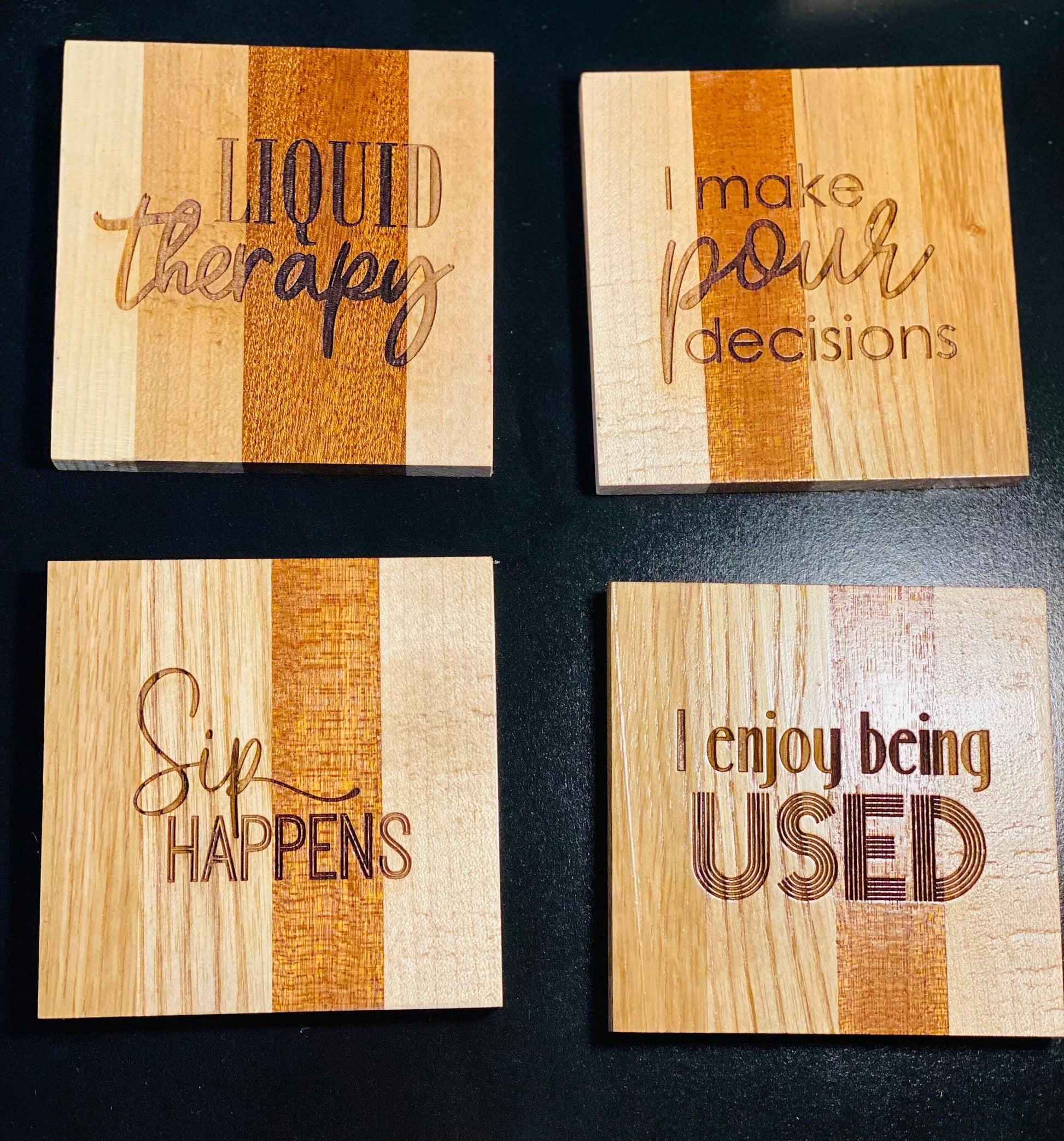 Wood Coasters set of 4
