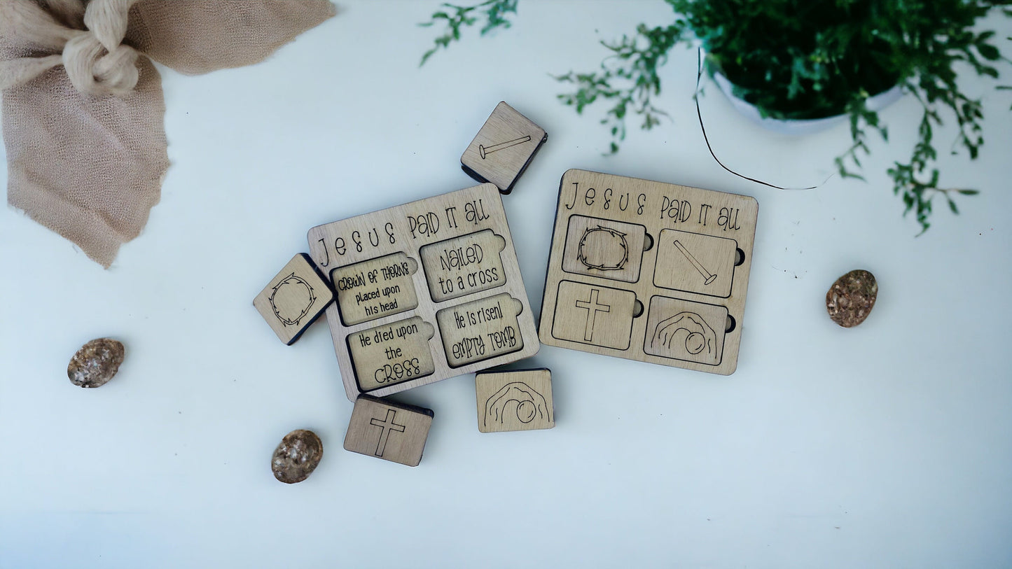 Jesus Paid it All Puzzle. Easter Gift